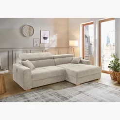 Canapé d'angle avec chaise longue Slider gris clair