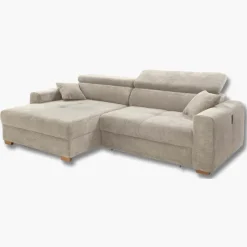 Canapé d'angle avec chaise longue Slider gris clair