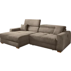 Canapé d'angle avec chaise longue éléctriques Slider taupe