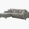 Canapé d'angle convertible Beverly chenille gris