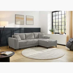 Canapé d'angle convertible Beverly chenille gris