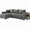 Canapé d'angle convertible coffre Venezia gris foncé