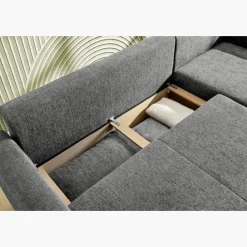 Canapé d'angle convertible coffre Venezia gris foncé