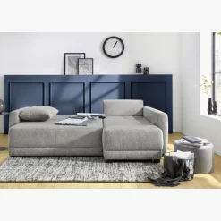 Canapé d'angle convertible coffre Venezia gris