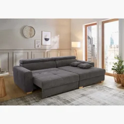 Canapé d'angle Slider convertible gris foncé
