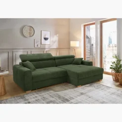 Canapé d'angle Slider Cotelé vert