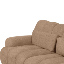 Canapé Freja Marron clair avec pouf