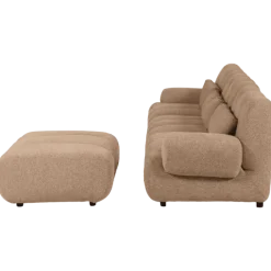 Canapé Freja Marron clair avec pouf
