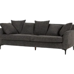 Canapé 3 places + pouf Umar gris foncé