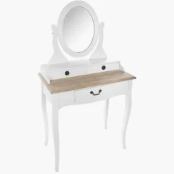 Cette coiffeuse Chrysa 3 tiroirs blanc 131000A