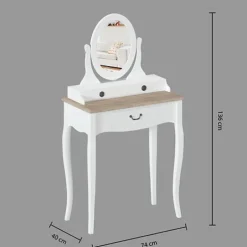 Cette coiffeuse Chrysa 3 tiroirs blanc 131000A