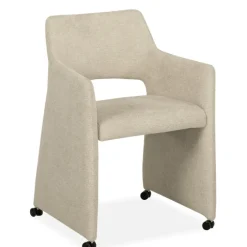 Chaise avec acoudoirs Jones en tissu beige
