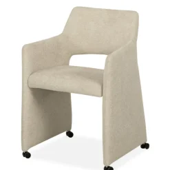 Chaise avec acoudoirs Jones en tissu beige