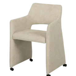 Chaise avec acoudoirs Jones en tissu beige