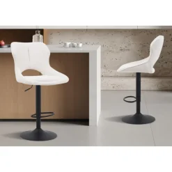 Chaise de bar Mori tissu Beige