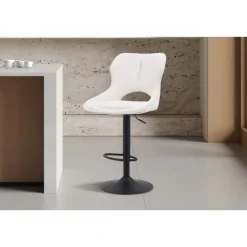 Chaise de bar Mori tissu Beige