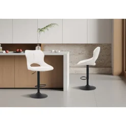 Chaise de bar Mori tissu Beige