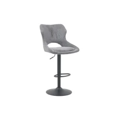 Chaise de bar Mori tissu gris foncé
