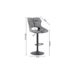 Chaise de bar Mori tissu gris foncé