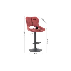 Chaise de bar Mori tissu rouge