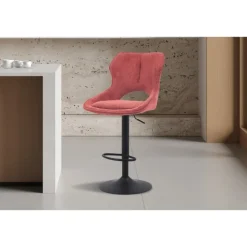 Chaise de bar Mori tissu rouge