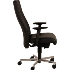 Chaise de bureau en cuir Noir Chief 300