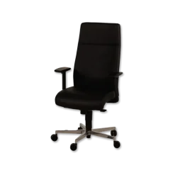 Chaise de bureau en cuir Noir Chief 300