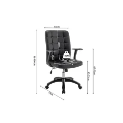 Chaise de bureau Luka Noir Pu