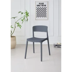 Chaise empilable Lilo gris anthracite