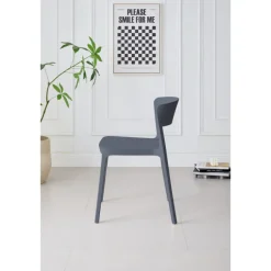 Chaise empilable Lilo gris anthracite