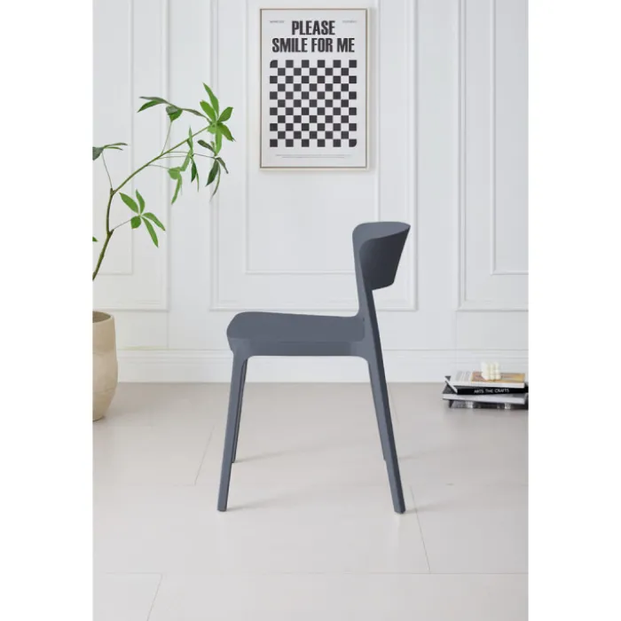 Chaise empilable Lilo gris anthracite