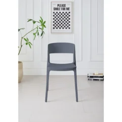 Chaise empilable Lilo gris anthracite