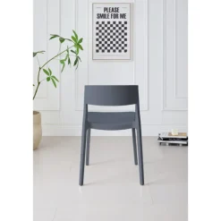Chaise empilable Lilo gris anthracite