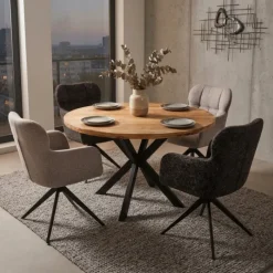 Chaise Macao pivotante gris clair
