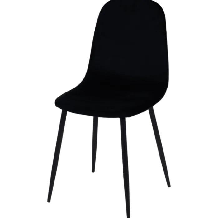 Chaise Mia tissu velours noir