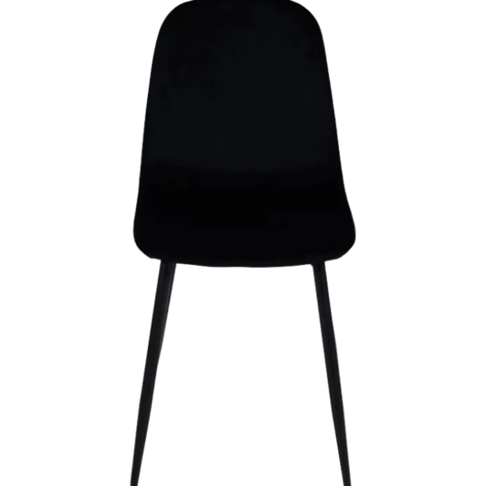 Chaise Mia tissu velours noir