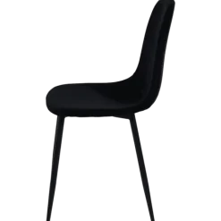 Chaise Mia tissu velours noir