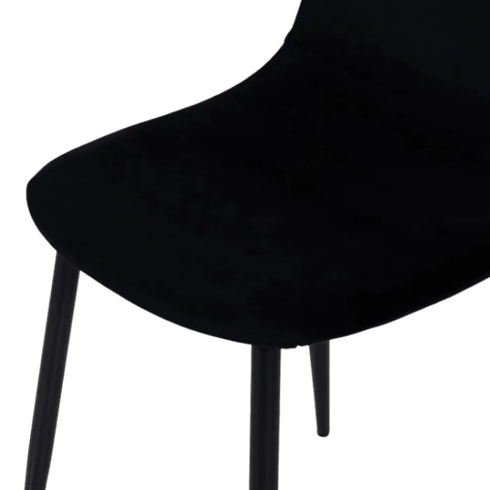 Chaise Mia tissu velours noir
