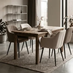 Chaise Rox avec accoudoirs Marron