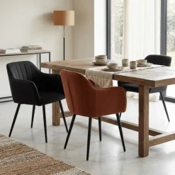Chaise Rox avec accoudoirs Terracotta