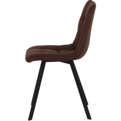 Chaise Stella tissu marron vintage