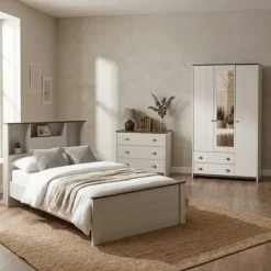 Chambre Arlo Junior - Lit + commode 3 tiroir + armoire 3 portes