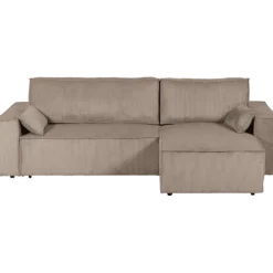 Charlotte beige cotelé - Convertible et reversible avec coffre