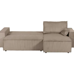 Charlotte beige cotelé - Convertible et reversible avec coffre