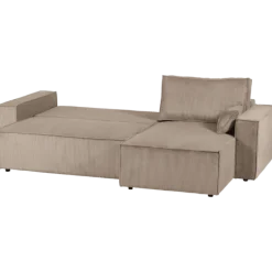 Charlotte beige cotelé - Convertible et reversible avec coffre