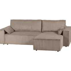 Charlotte beige cotelé - Convertible et reversible avec coffre