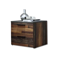 Chevet Attalyar bois vintage/gris foncé