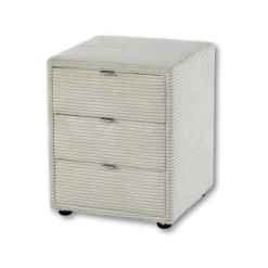 Chevet Cotelé beige Nako 3 tiroirs