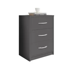Chevet 3 tiroirs pépé gris anthracite
