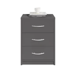 Chevet 3 tiroirs pépé gris anthracite